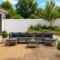 8-Piece Comfortable Outdoor Lounge Set in Anthracite