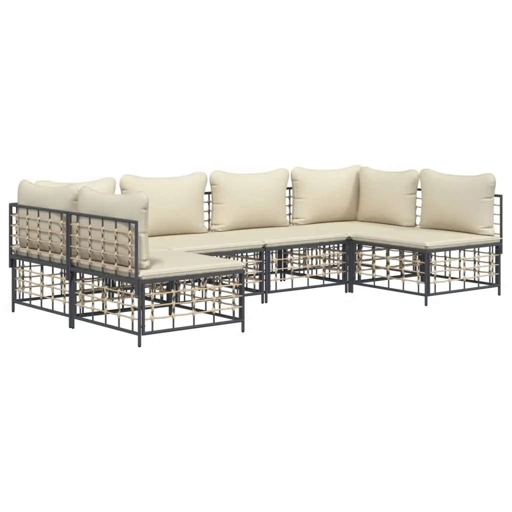 6 Piece Garden Lounge Set with Padded Cushions