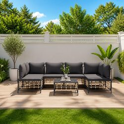 Reliable 7-Piece Garden Lounge Set for Outdoor Enjoyment