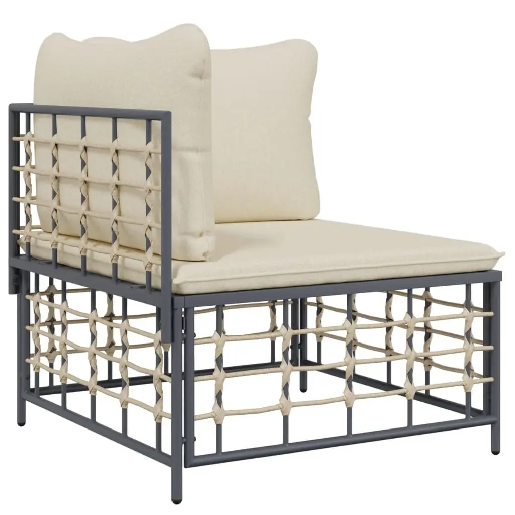Outdoor Lounge Set 8 Piece Modular Seating Anthracite with Cushions