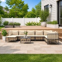Value-Packed 9-Piece Lounge Set for Your Garden