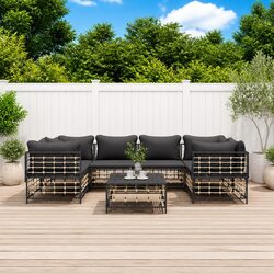 Comfortable 7 Piece Anthracite Lounge Set for Outdoor Fun