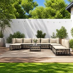 Reliable 10-Piece Garden Lounge Set with Modern Design