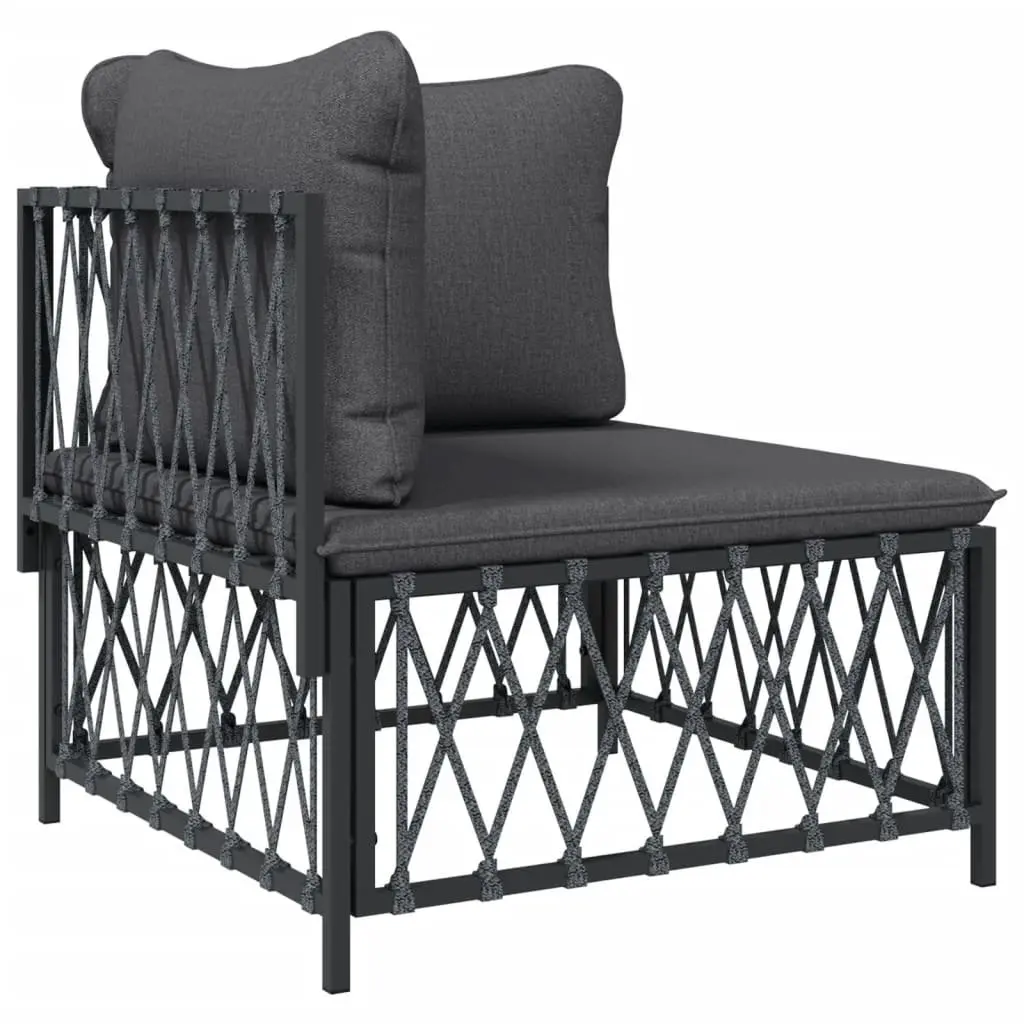 Garden Lounge Set 2 Piece Outdoor Furniture Anthracite Steel Frame Cushions