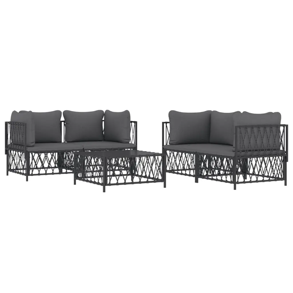 Garden Lounge Set Modular Outdoor Furniture 5 Piece Anthracite