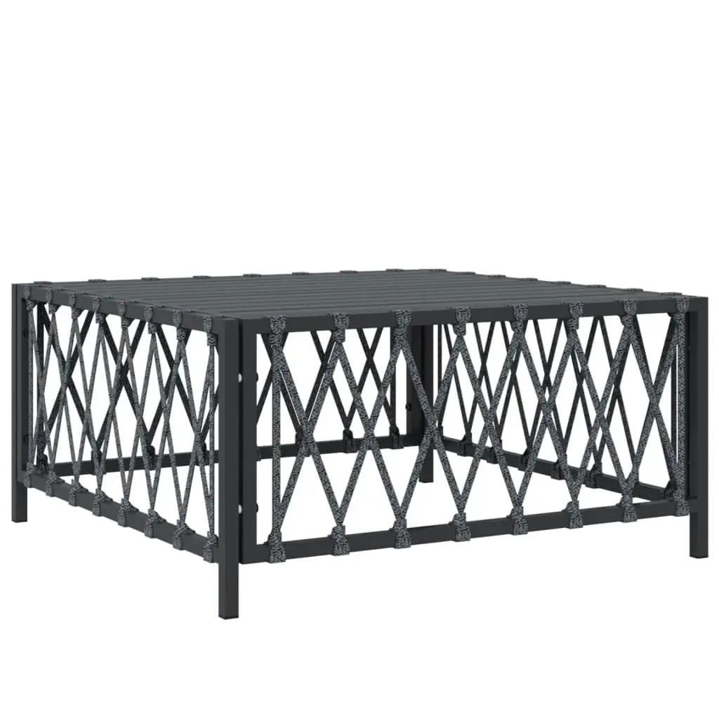 Garden Lounge Set 6 Piece Outdoor Furniture Modular Sofa Anthracite Steel Frame
