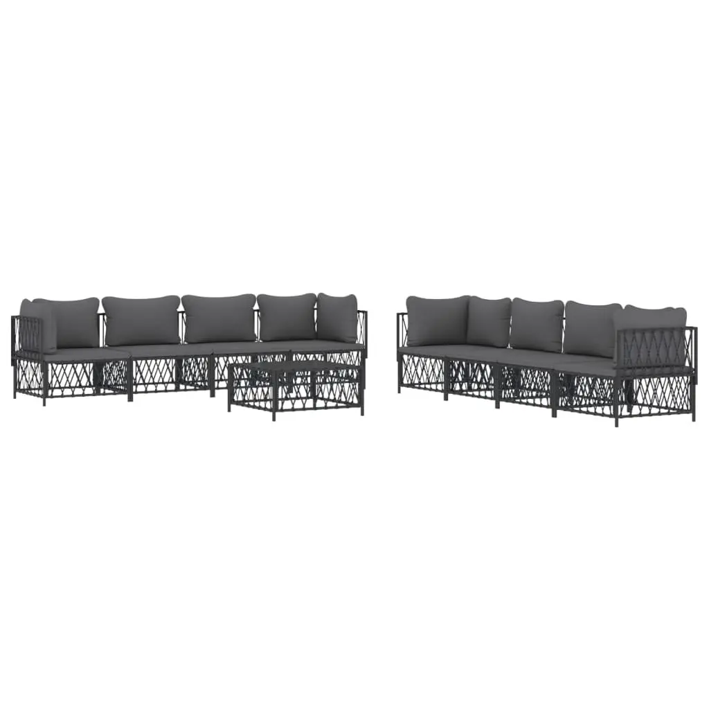 Garden Lounge Set Modular Sofa Outdoor Furniture 9 Piece Anthracite