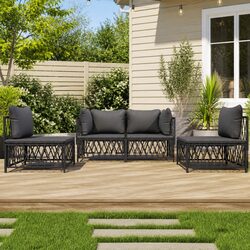 Comfortable Anthracite Garden Lounge Set, 4 Pieces