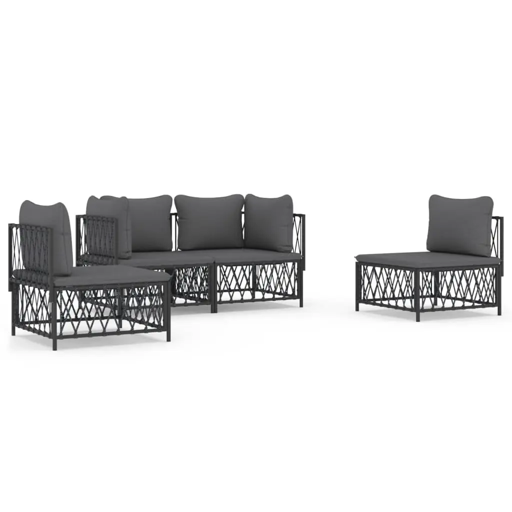 Anthracite Garden Lounge Set, 4 Pieces