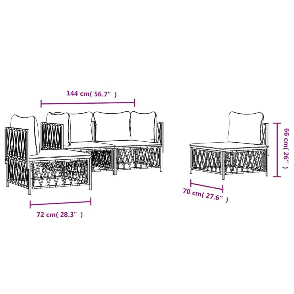 Anthracite Garden Lounge Set, 4 Pieces
