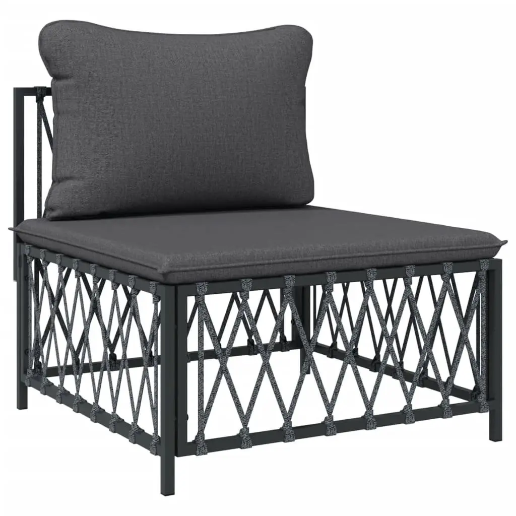 Outdoor Furniture 5 Piece Lounge Set Modular Anthracite Steel Frame with Cushions