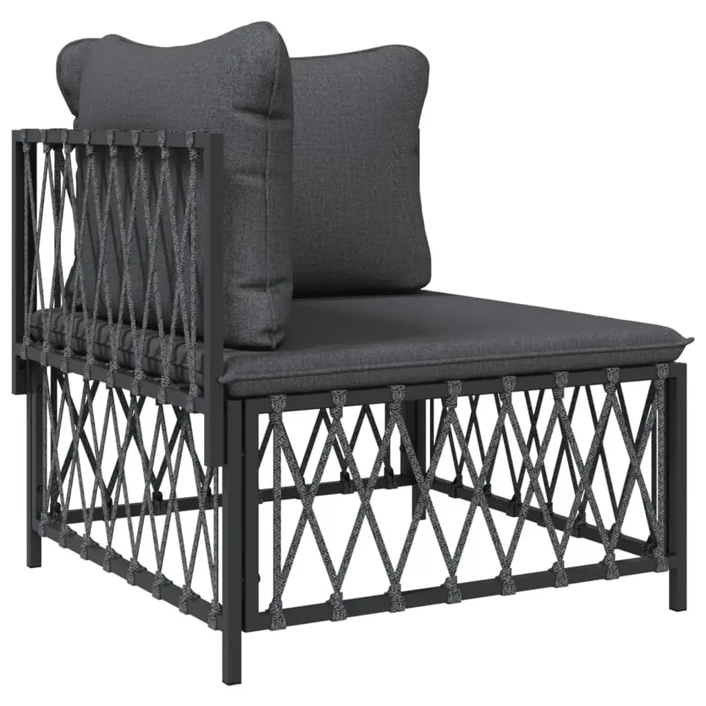 Outdoor Lounge Set Garden Furniture 6 Piece Anthracite Steel Frame with Cushions