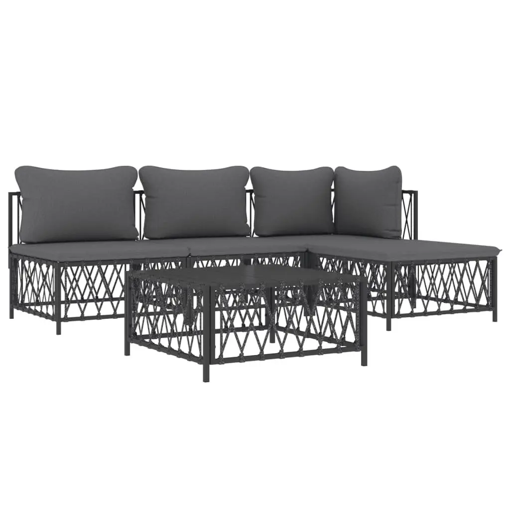 5 Piece Garden Lounge Set Modular Outdoor Furniture Anthracite