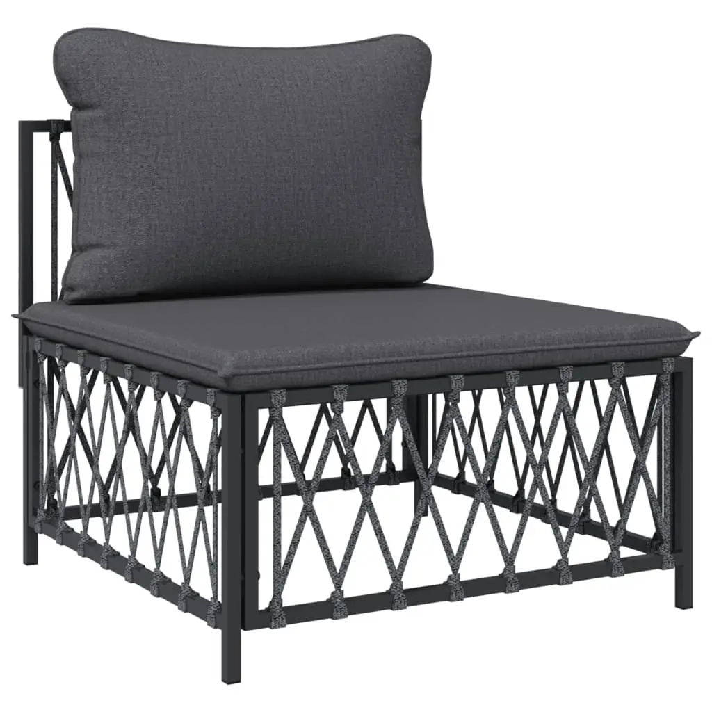 Garden Lounge Set 4 Piece Outdoor Furniture Anthracite Steel Frame with Cushions