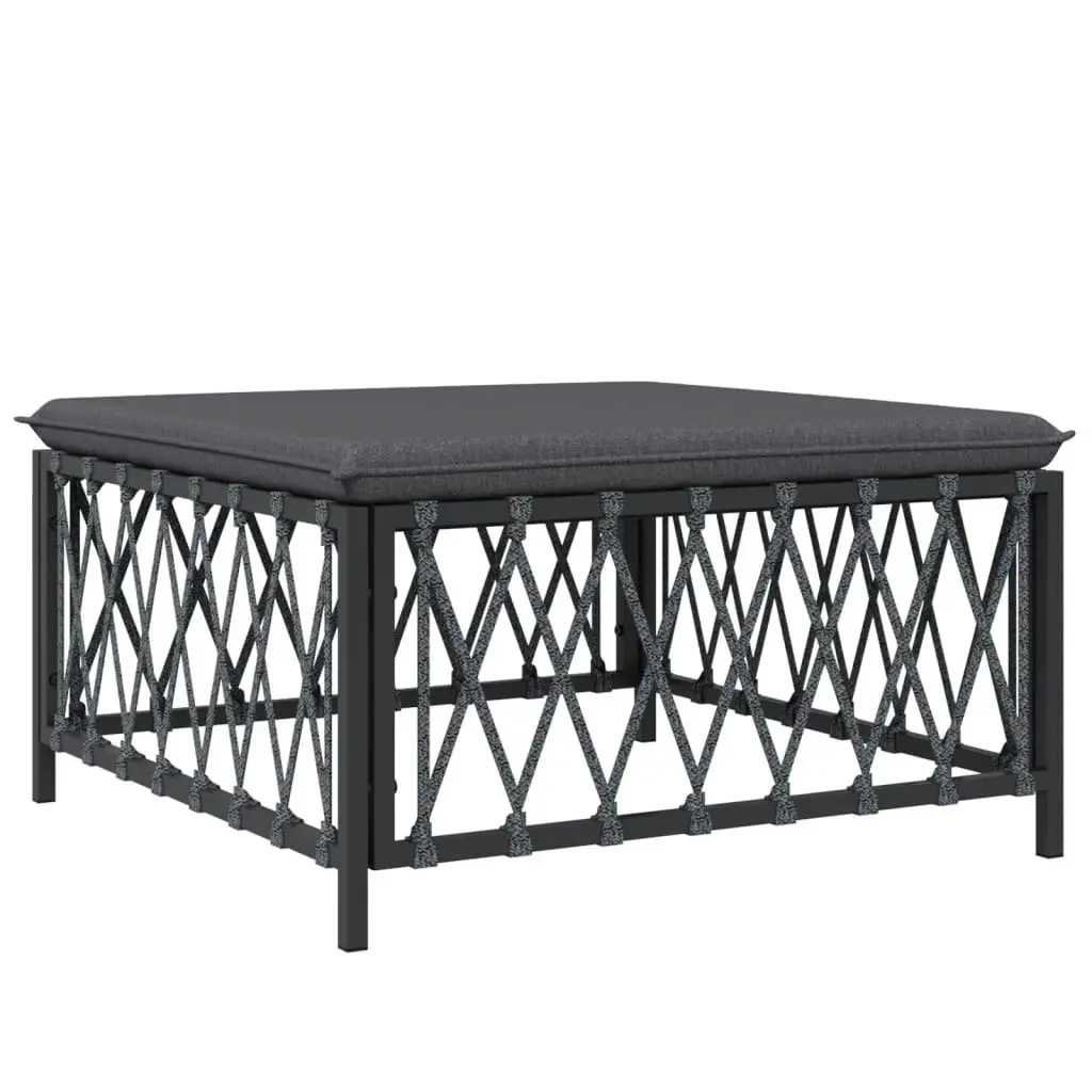 Garden Lounge Set 4 Piece Outdoor Furniture Anthracite Steel Frame with Cushions