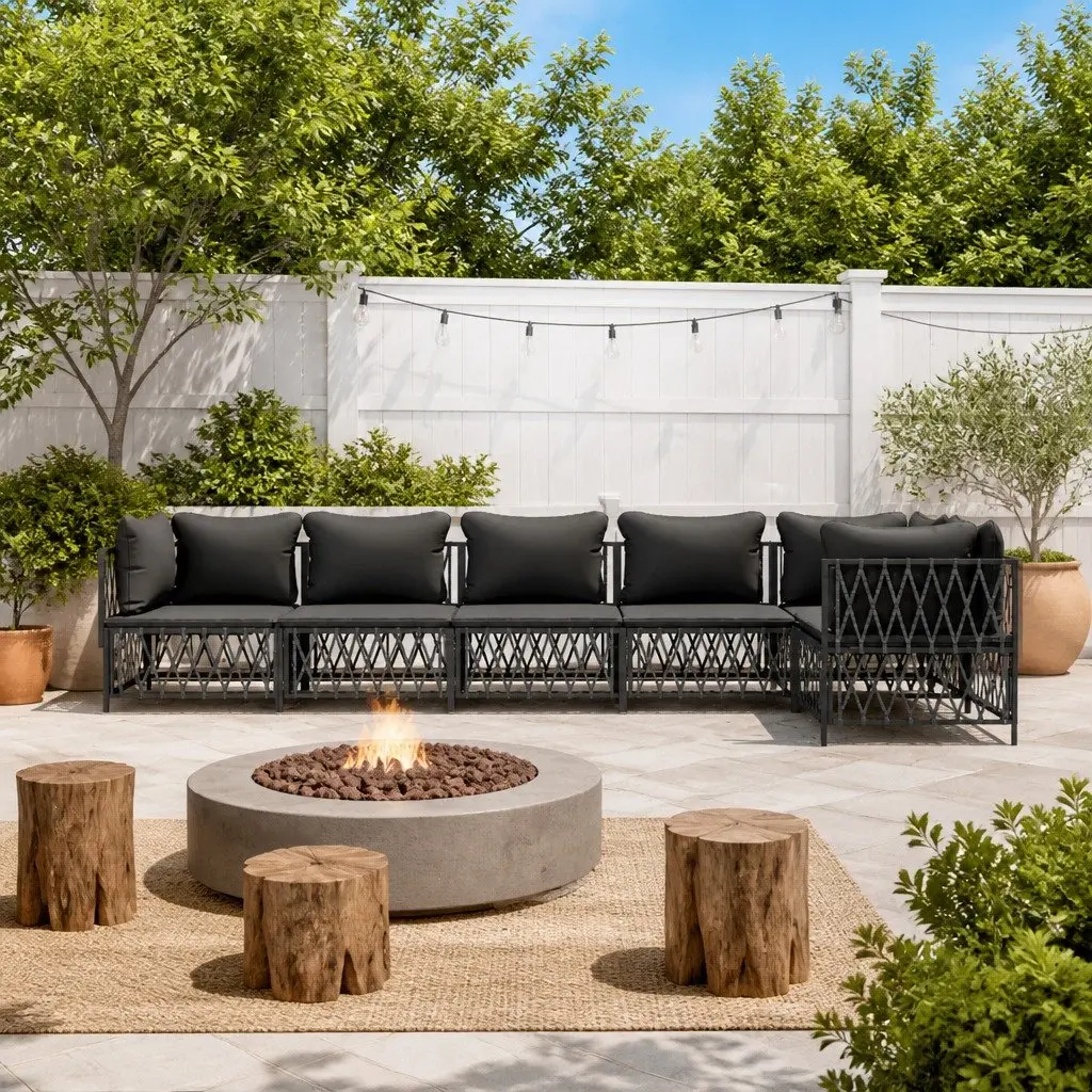 Garden Lounge Set Modular Outdoor Seating 6 Piece Anthracite