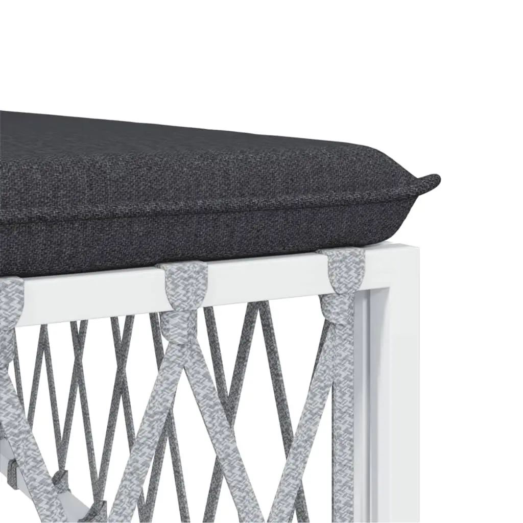 Garden Lounge Set 5 Piece Outdoor Furniture Sofa Cushioned Steel Frame White