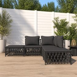 Comfortable 5 Piece Anthracite Garden Lounge Set