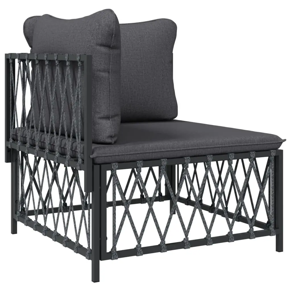 Garden Lounge Set 8 Piece Outdoor Furniture Modular Sofa Anthracite with Cushions
