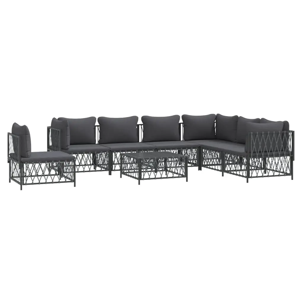 Garden Lounge Set 8 Piece Outdoor Furniture Modular Sofa Anthracite