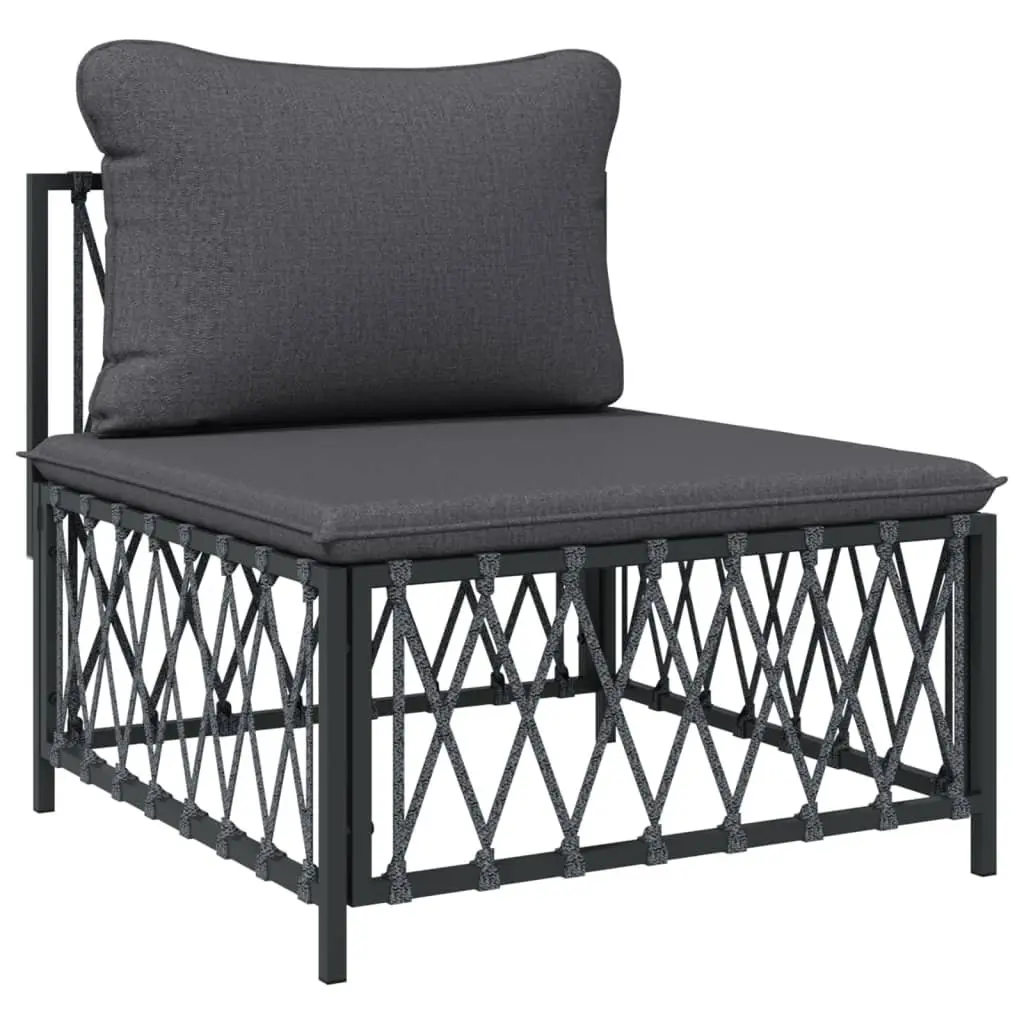 Garden Lounge Set Modular Outdoor Furniture 6 Piece Anthracite Steel Frame