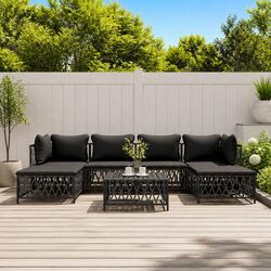 Comforting 7 Piece Garden Lounge Set with Cushions