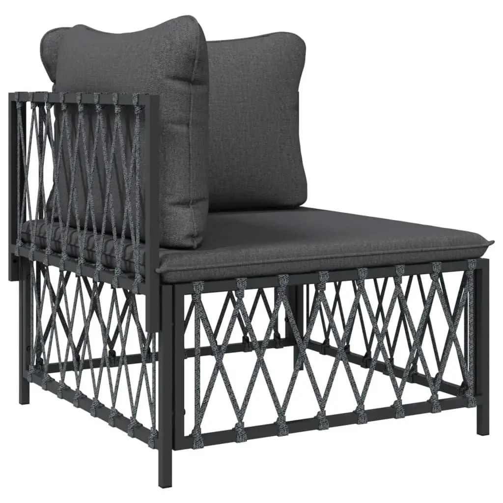 Garden Lounge Set 7 Piece Outdoor Furniture Modular Sofa Cushions Anthracite