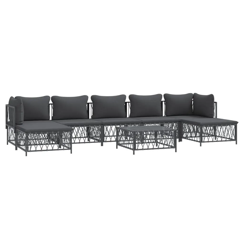 Garden Lounge Set 8 Piece Modular Outdoor Furniture with Cushions Anthracite