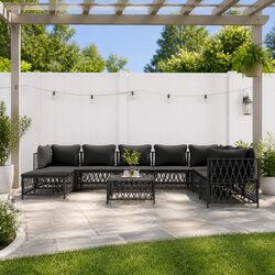 Comfortable and Stylish 9 Piece Outdoor Lounge Set