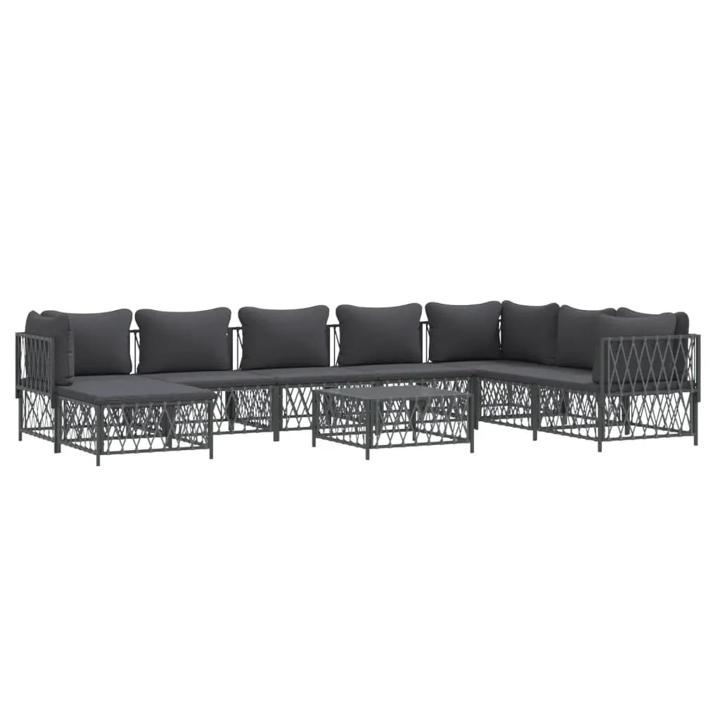 9 Piece Garden Lounge Set Modular Sofa Anthracite Outdoor Furniture