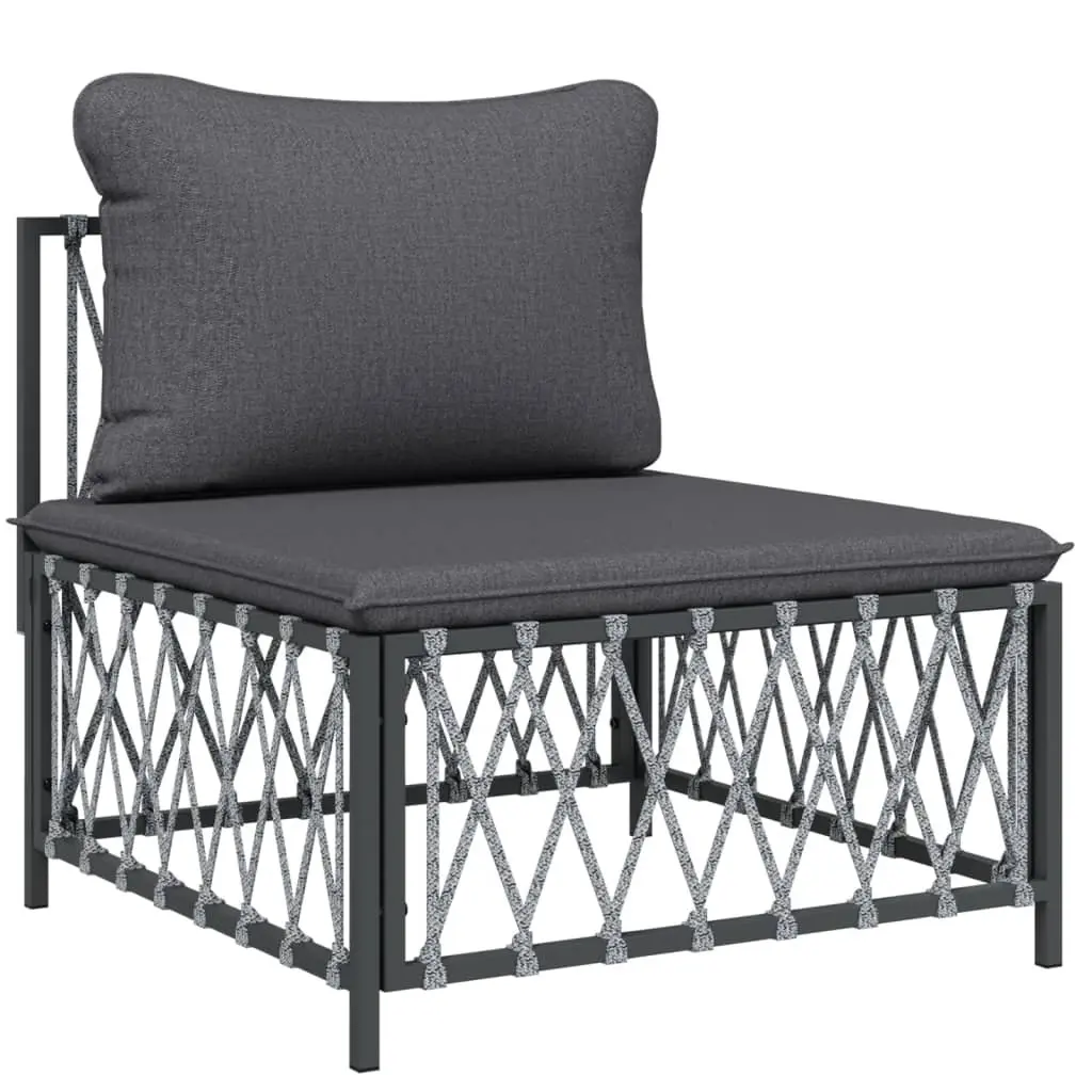 Garden Lounge Set 8 Piece Modular Outdoor Furniture Anthracite Steel Frame