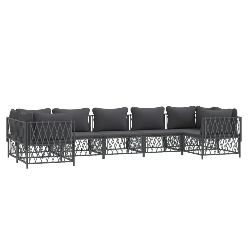 Garden Lounge Set Modular Sofa Outdoor Furniture 7 Piece Anthracite