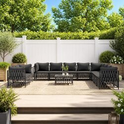 Comfortable 11 Piece Garden Lounge Set with Anthracite Cushions