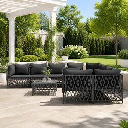 Reliable 9-Piece Outdoor Lounge Set with Comfort