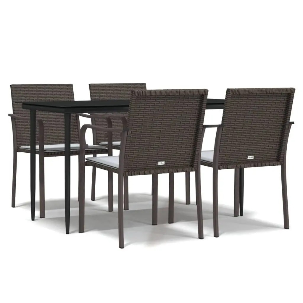 Garden Dining Set 5 Piece Outdoor Furniture Poly Rattan Steel Frame Patio Table