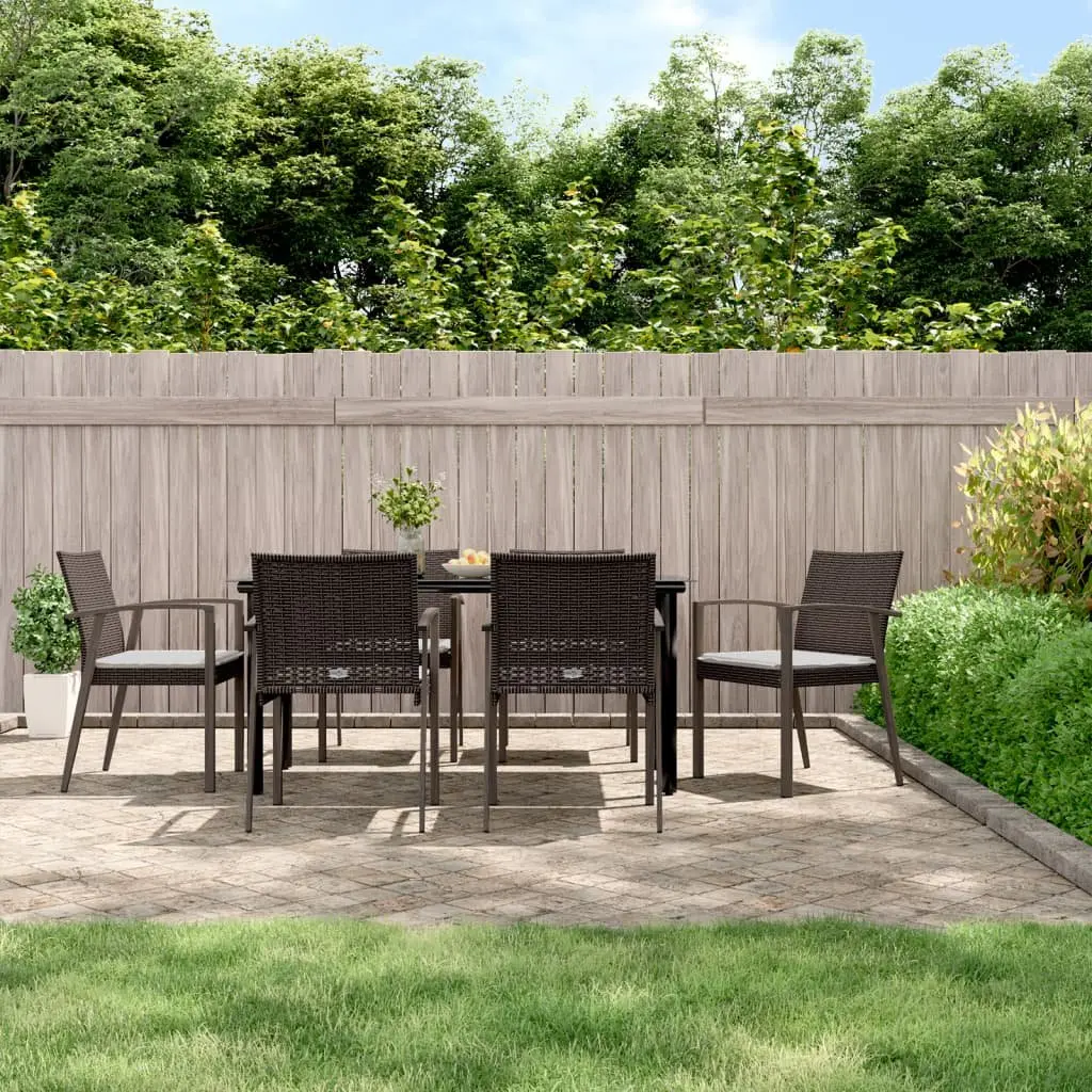 7 Piece Garden Dining Set with Steel Frame