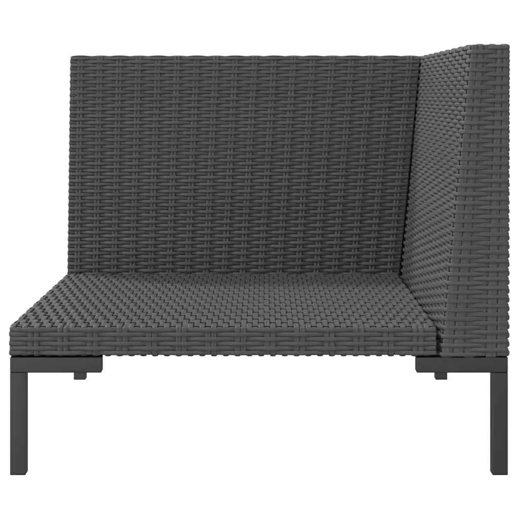 Outdoor Sectional Sofa Half Round Poly Rattan Garden Seating Grey