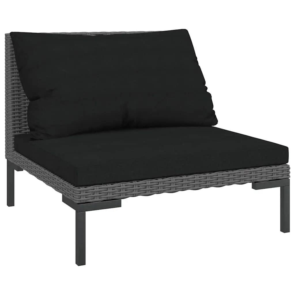 Outdoor Sectional Sofa Set 2pcs Half Round Garden Seating Grey