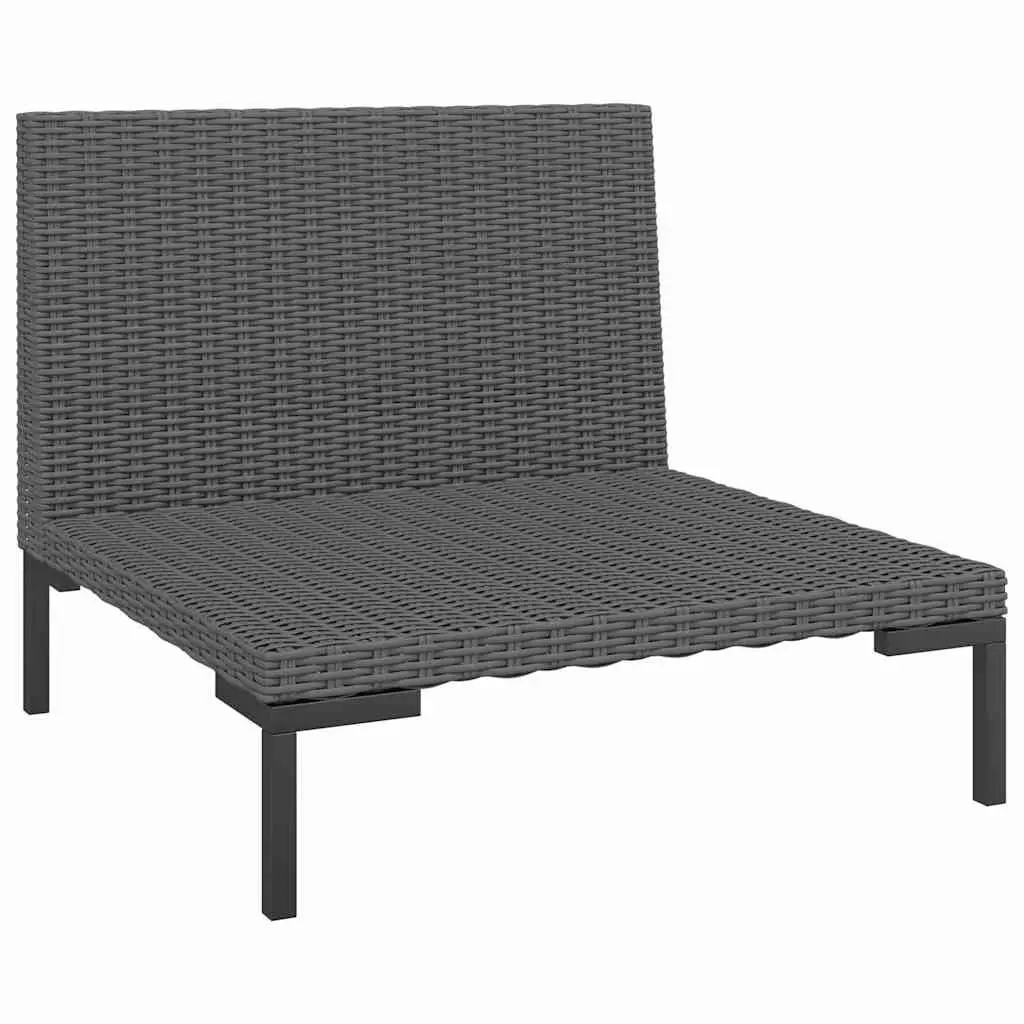 Outdoor Sectional Sofa Set 2pcs Half Round Garden Seating Grey