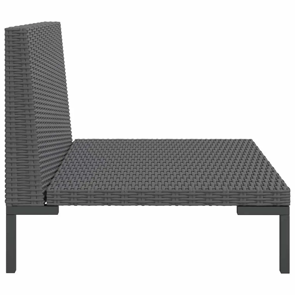 Outdoor Sectional Sofa Set 2pcs Half Round Garden Seating Grey