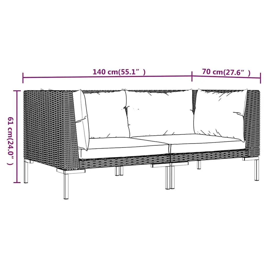 Grey Rattan Outdoor Sofa Set