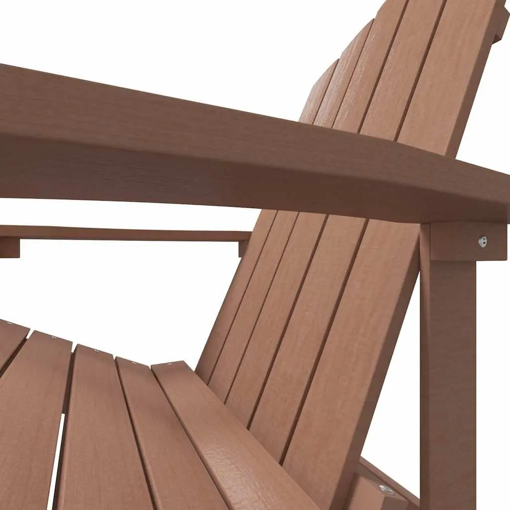 Outdoor Adirondack Chair Garden Patio Seating Weather Resistant Brown