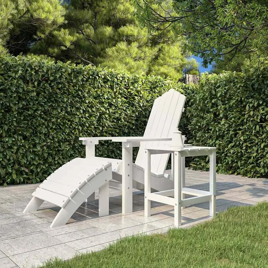 Adirondack Side Table Outdoor Patio Furniture 38x38x46cm White