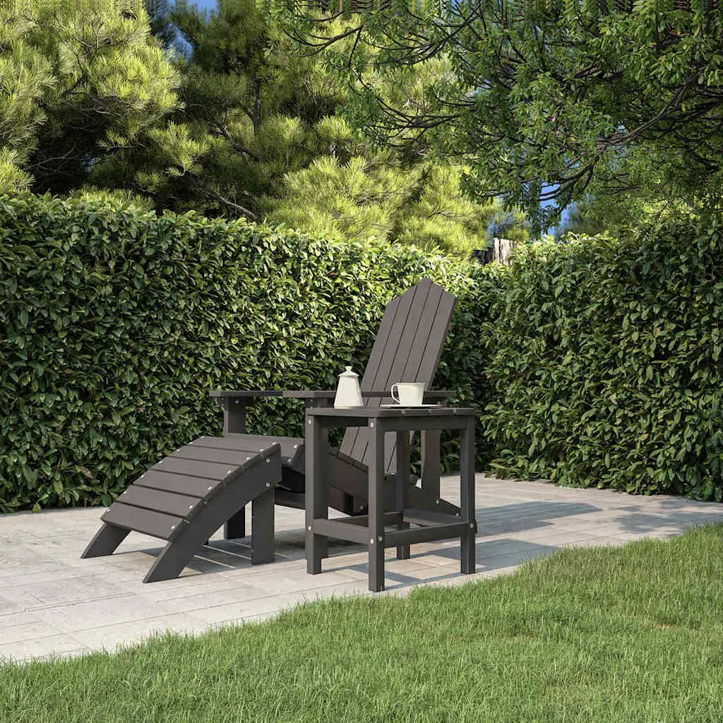 Adirondack Side Table Outdoor Patio Furniture 38W x 38D x 46H cm Anthracite