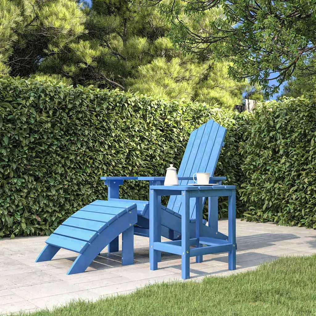 Blue Adirondack Side Table for Outdoor Comfort