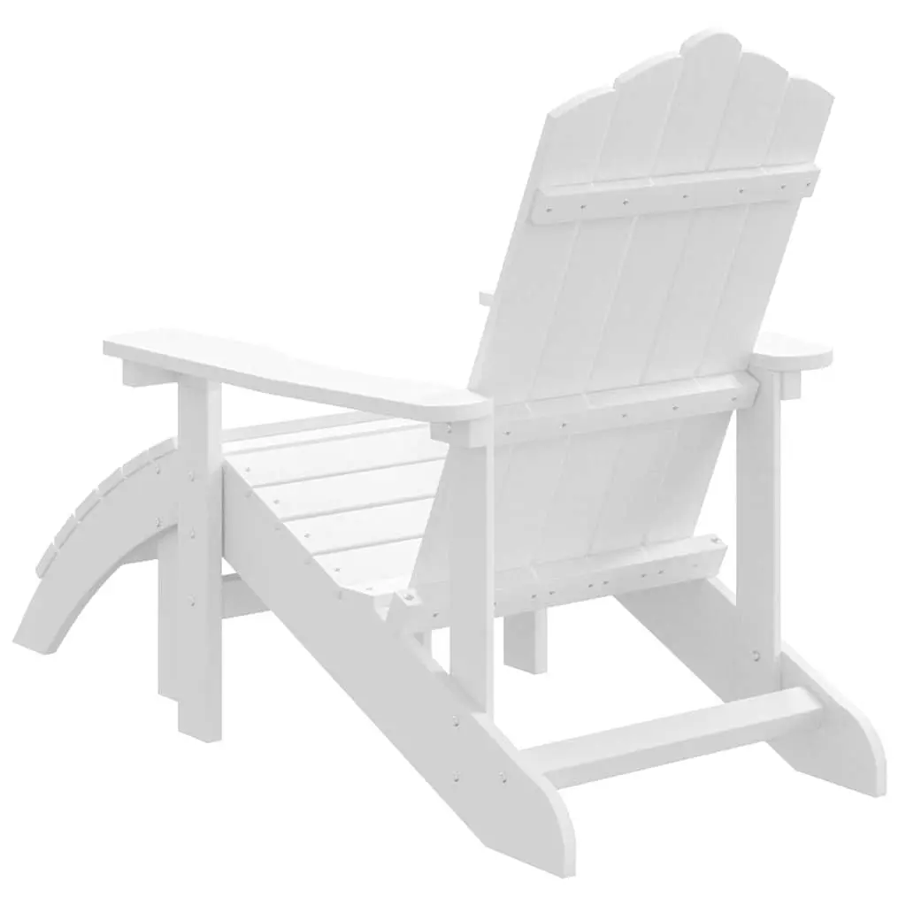 Adirondack Chair Outdoor Seating with Detachable Footstool White