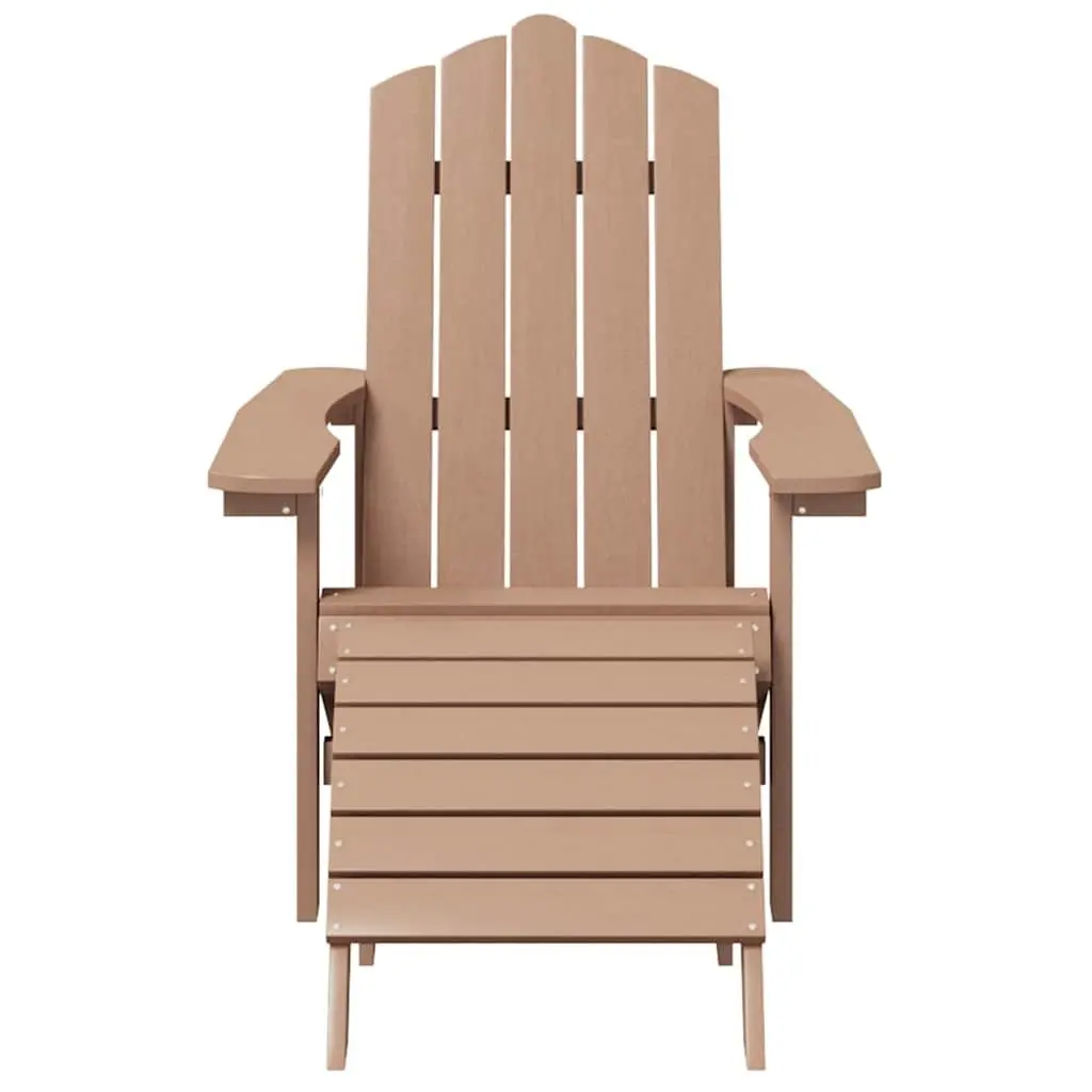 Adirondack Chair Outdoor Seating with Detachable Footstool Brown