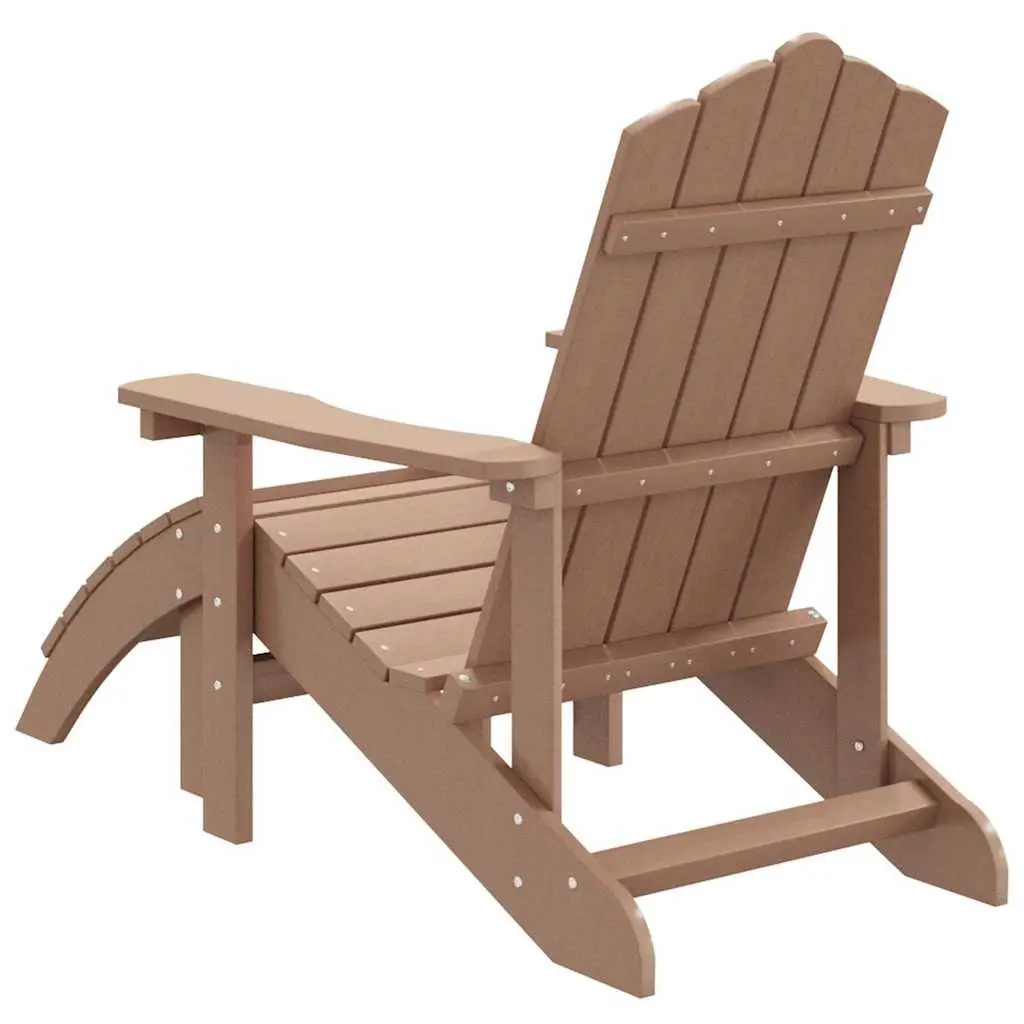 Adirondack Chair Outdoor Seating with Detachable Footstool Brown