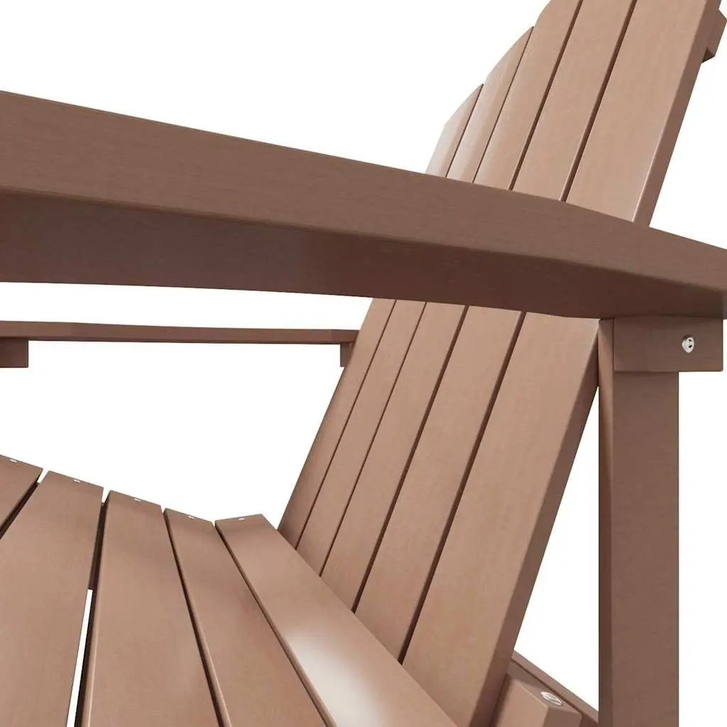 Adirondack Chair Outdoor Seating with Detachable Footstool Brown