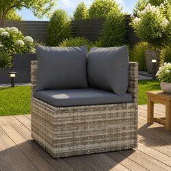 Warm and Reliable Grey Poly Rattan Garden Corner Sofa